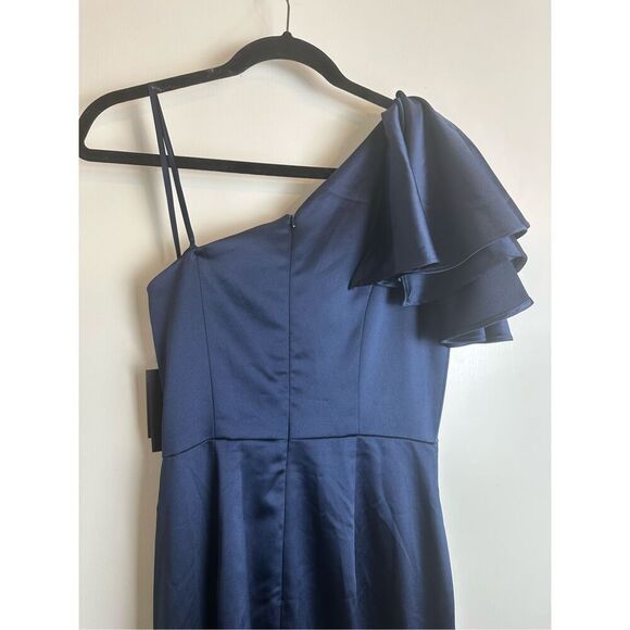 Mac Duggal NWT size 4 navy gown FLUTTER SLEEVE style 26521 - Picture 13 of 16